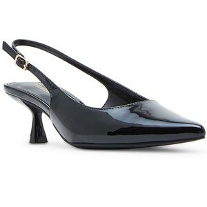 NWT Madden Girl Valerie Women's Glossy Black Slingback Heels